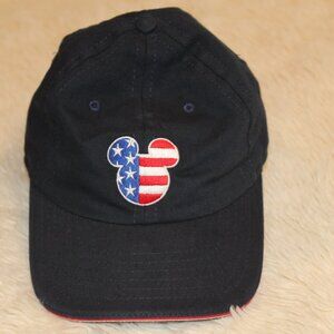 Disney Mickey Mouse USA Flag Blue Strap Back CAP Unisex Adjustable